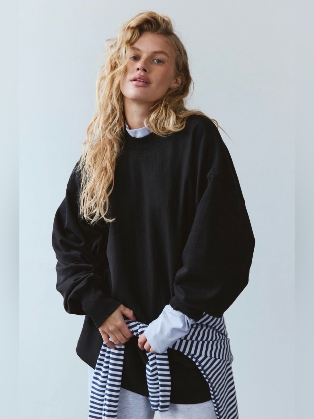 NWT FREE PEOPLE MOVEMENT POST UP TUNIC SWEATSHIRT BLACK